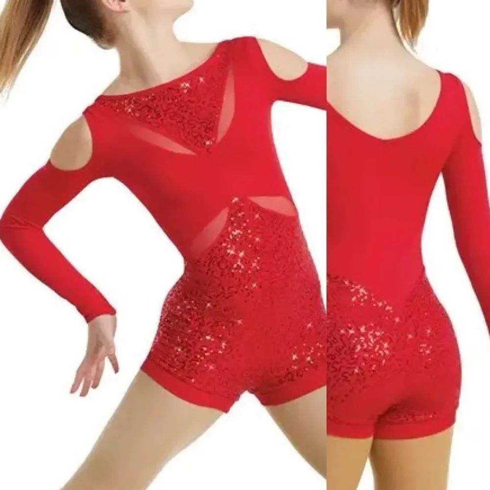 Weissman dance costume red leotard Personal Jesus 11491 LC-large child